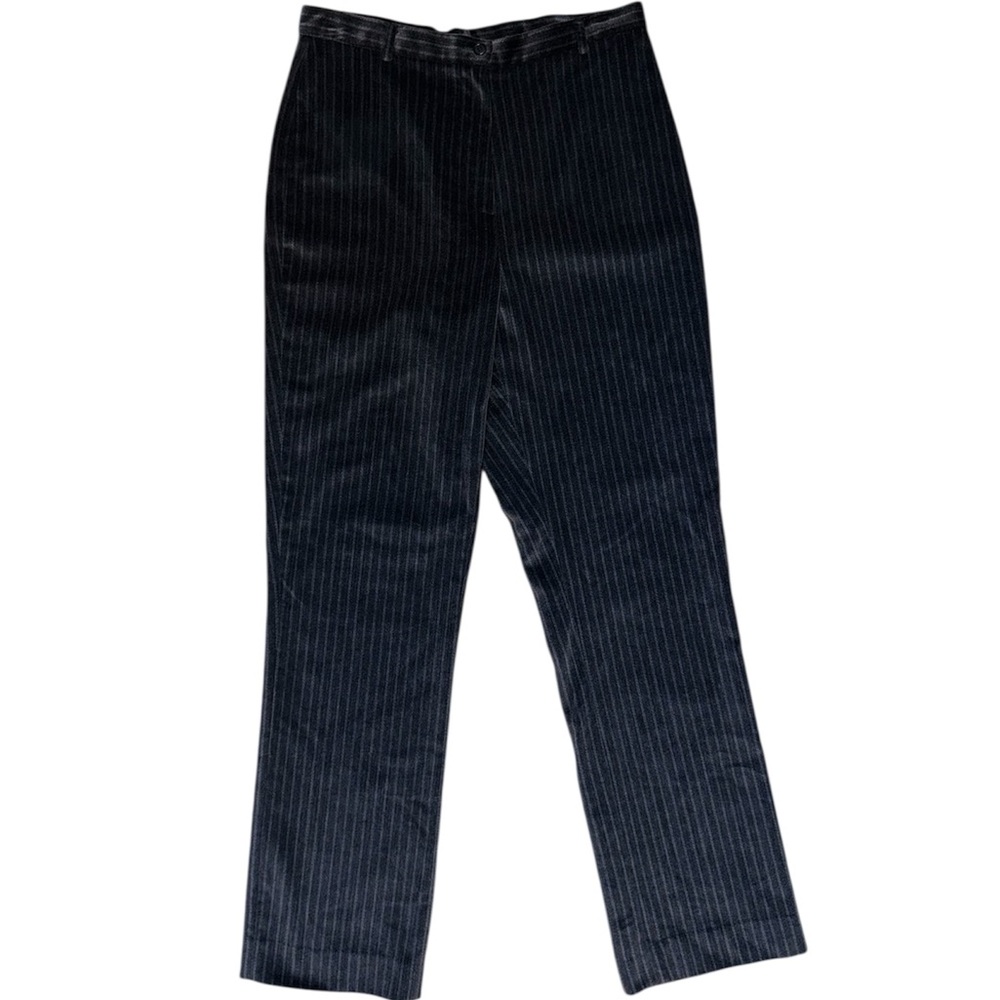 EVAN PICONE Striped Velour Trouser Pants Charcoal Women’s 10